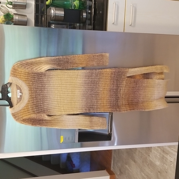 💕HEARTLOOM💕 Marina Dress Tan Ombre Striped Midi Dress Sweater Dress XS - Picture 9 of 16